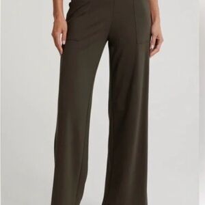 Max Studio Dark Olive Wide-Leg Pants size S